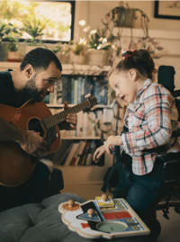 papa et enfant en situation de handicap